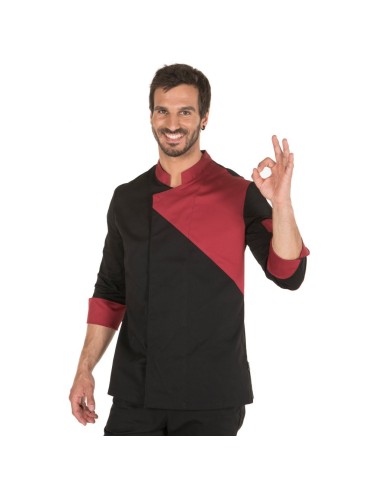 CHAQUETA DE COCINA UNISEX NEGRO M/L COMBI