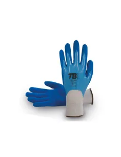 GUANTE NYLON SIN COST.RECUB.COMPL.NITRILO AZUL