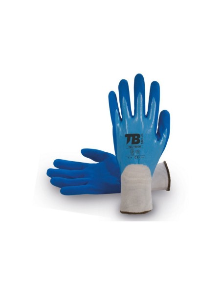 GUANTE NYLON SIN COST.RECUB.COMPL.NITRILO AZUL
