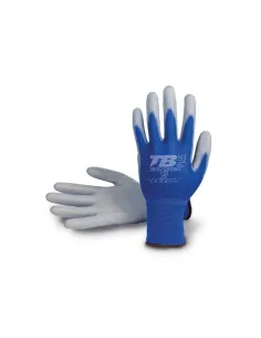 GUANTE NYLON AZUL RECYBRI PU GRIS EN PALMA