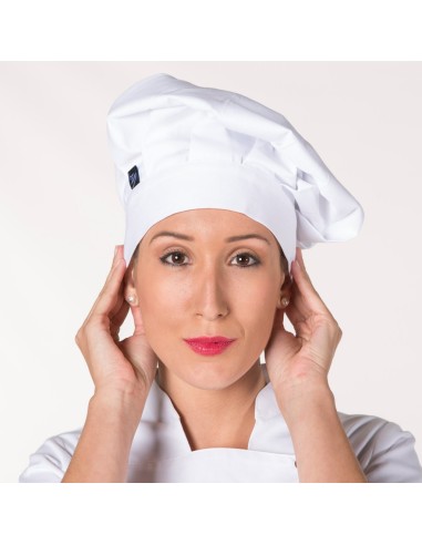 GORRO GRAN CHEF BLANCO CON VELCRO