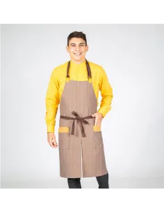 DELANTAL CON PETO CHOCOLATE TIRANTE 2 COLORES 82X72 CM
