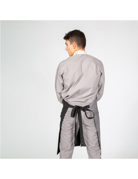 DELANTAL CON PETO NEGRO COMBI ESPIGA 82X72 CM