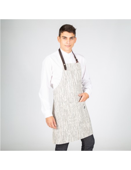 DELANTAL CON PETO TEJIDO MARMOLADO 80X66 CM