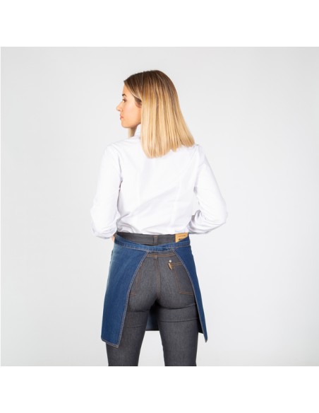 Delantal corto lavado tejano añil 40 x 69 cm redline