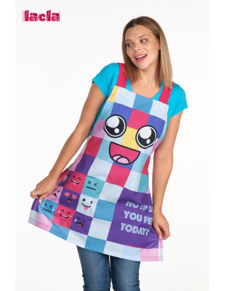 Estola divertida para maestra con sonrisa y ojos divertidos de lacla.