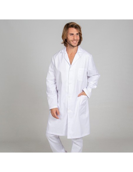 Bata unisex de sarga blanca | 511102 de garys