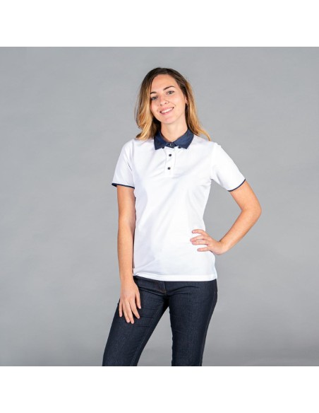Polo mujer cuello camisero tejano redline