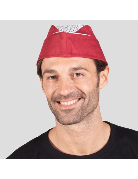 Gorro negro o burdeos ribeteado (Pack de 6)