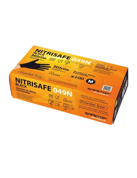 Safetop Guante Desechable Nitrisafe Black (Pack de 100)