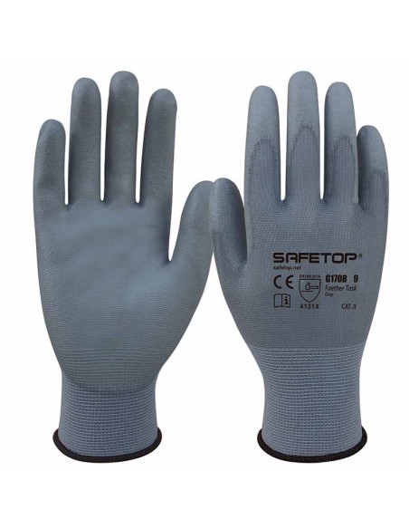 Safetop Guante Sintético Gris Feather Task (Pack de 12)