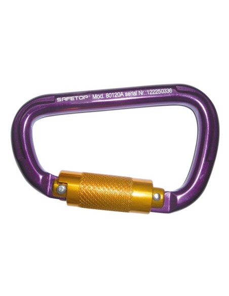 Mosquetón safetop ultraligero de aluminio de 22mm