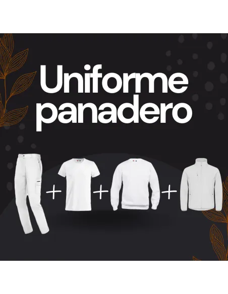 Pack uniforme panadero/a: camiseta, sudadera, chaqueta y pantalón