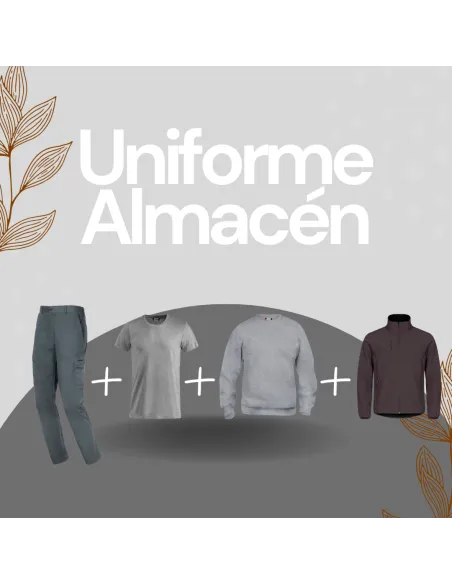 Pack uniforme almacén: camiseta, sudadera, chaqueta y pantalón