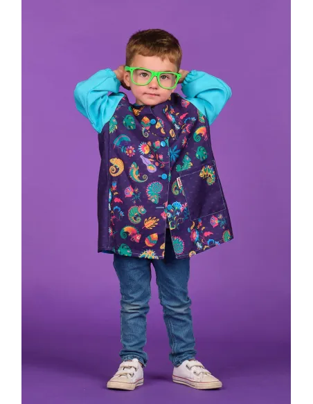 Bata infantil botones camaleones lacla
