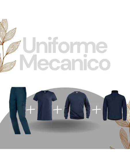 Pack uniforme taller mecánico: camiseta, sudadera, chaqueta y pantalón