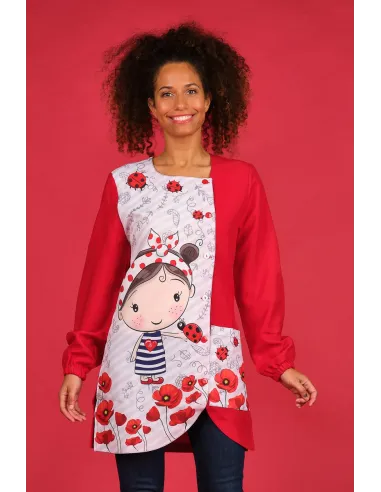 Bata de maestra niña amapola de Lacla