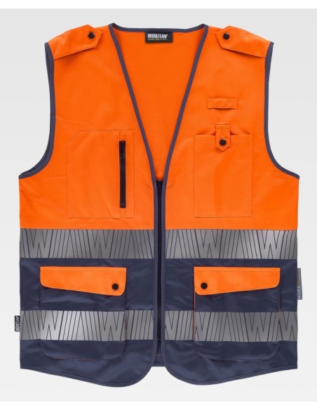 Chaleco flúor C3608 con galoneras