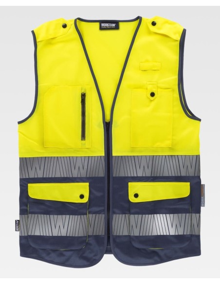 Chaleco flúor C3608 con galoneras