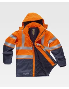 Parka ignifuga, impermeable, y de alta visibilidad