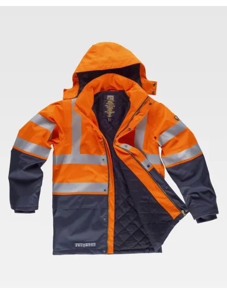 Parka ignifuga, impermeable, y de alta visibilidad
