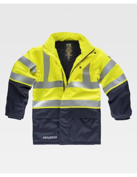 Parka ignifuga, impermeable, y de alta visibilidad