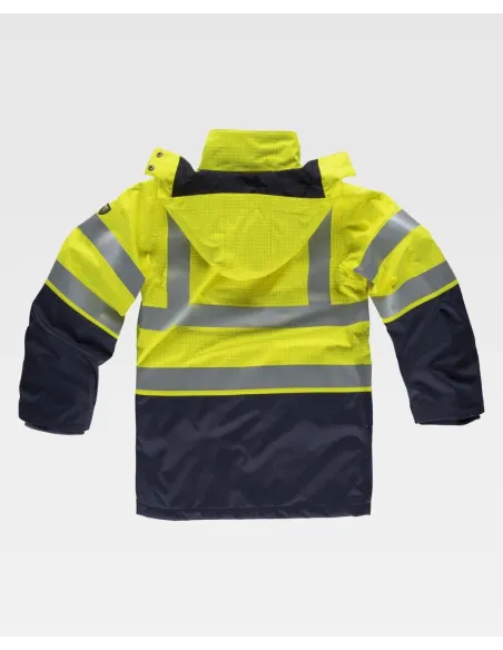 Parka ignifuga, impermeable, y de alta visibilidad