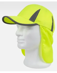 Gorra protección nuca amarilla y naranja workteam WFA904