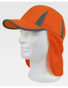 Gorra protección nuca amarilla y naranja workteam WFA904 2