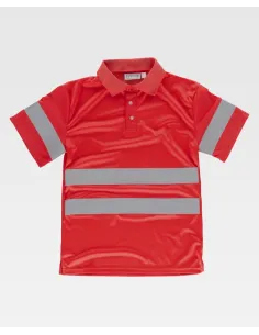 Polo rojo flúor Workteam C3887