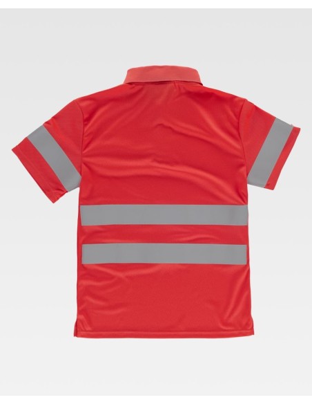 Polo rojo flúor Workteam C3887