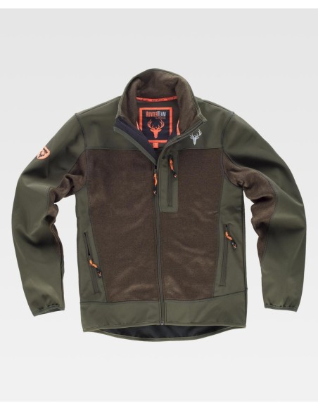 Chaqueta combinada de color verde caza S8650