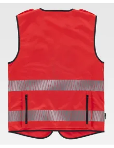 Chaleco de alta visibilidad rojo con cintas reflectantes C3677 2