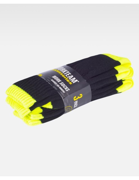 Calcetines pack de tres negros de Workteam