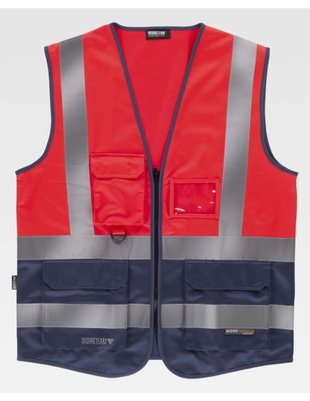 Chaleco rojo con cintas reflectantes de Workteam
