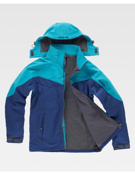 Chaqueta con capucha desmontable multicolor de Workteam