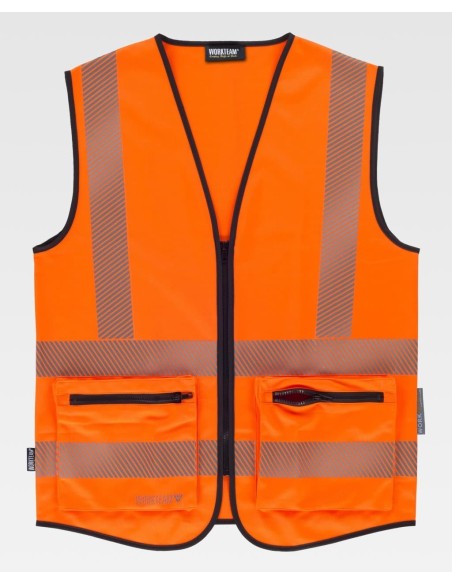 Chaleco de alta visibilidad con cintas reflectantes Workteam C3605