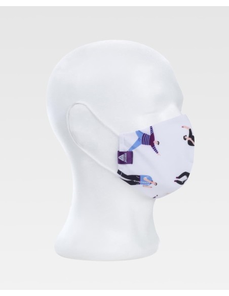 Mascarilla reutilizable con estampado de personas Workteam