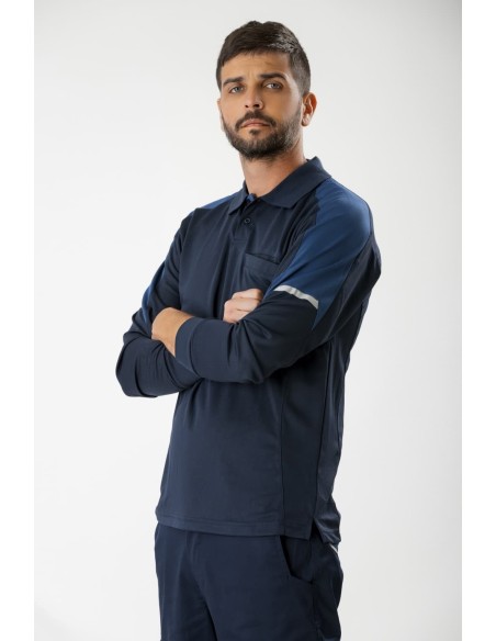 Polo manga larga con reflectantes WF2852 workteam