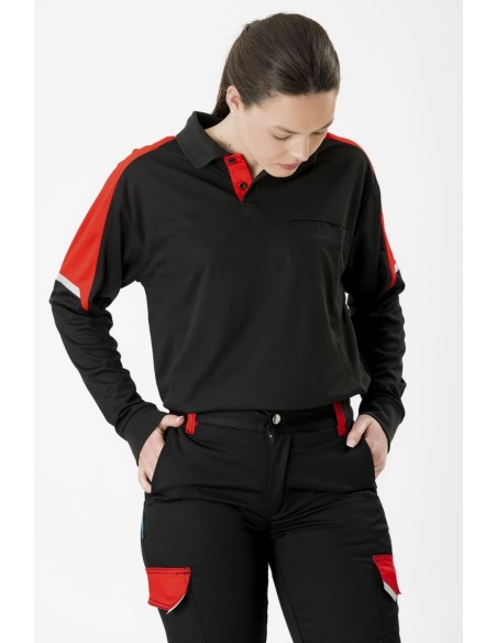 Polo manga larga con reflectantes WF2852 workteam