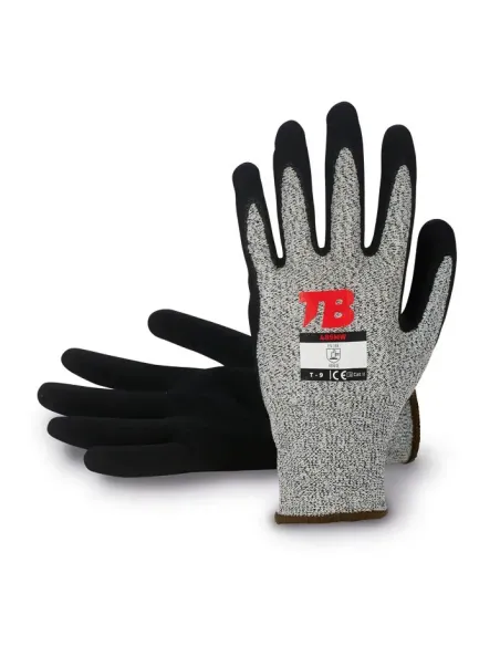 Guante de nylon resistente al corte  E de nitrilo FOAM negro Guante de nylon resistente al corte  E de nitrilo FOAM negro