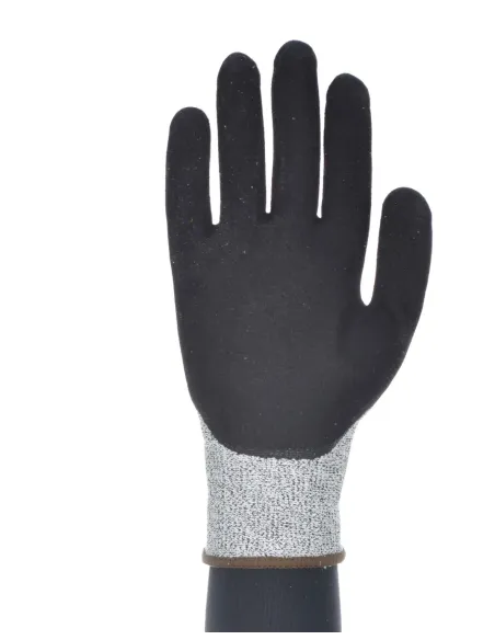 Guante de nylon resistente al corte  E de nitrilo FOAM negro Guante de nylon resistente al corte  E de nitrilo FOAM negro