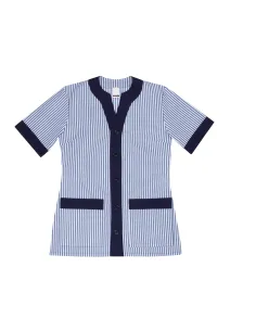 Chaqueta semi entallada a rayas de manga corta 2