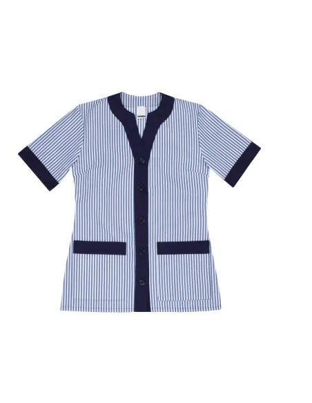 Chaqueta semi entallada a rayas de manga corta