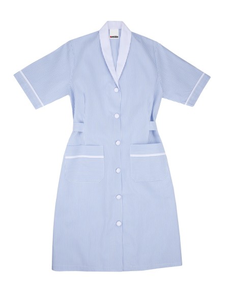 Bata entallada mujer de manga corta