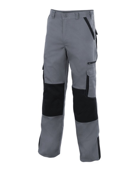 Pantalon bicolor multibolsillos con refuerzo de tejido
