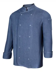 CHAQUETA DE COCINA DENIM CON AUTOMATICOS