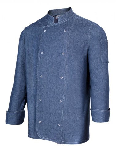 CHAQUETA DE COCINA DENIM CON AUTOMATICOS