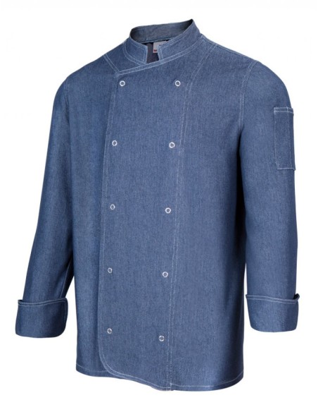CHAQUETA DE COCINA DENIM CON AUTOMATICOS