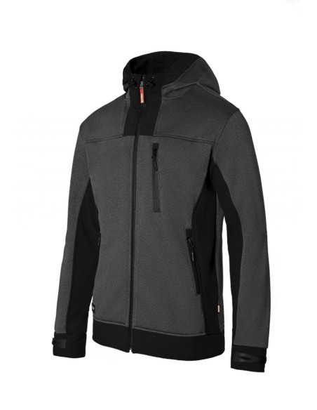 CAZADORA SOFT SHELL BICOLOR CON CAPUCHA